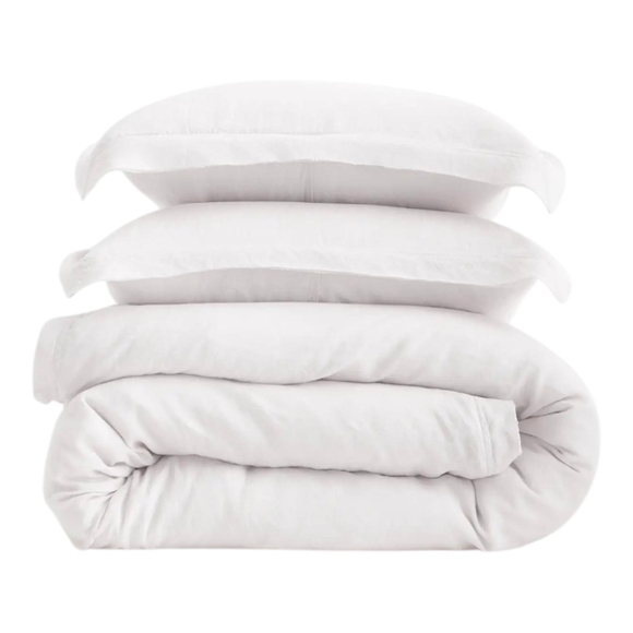 Quince Other - Quince European Linen Double Flange Duvet Cover Set in White